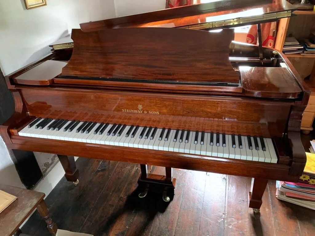 overview of Steinway Model M grand piano for sale